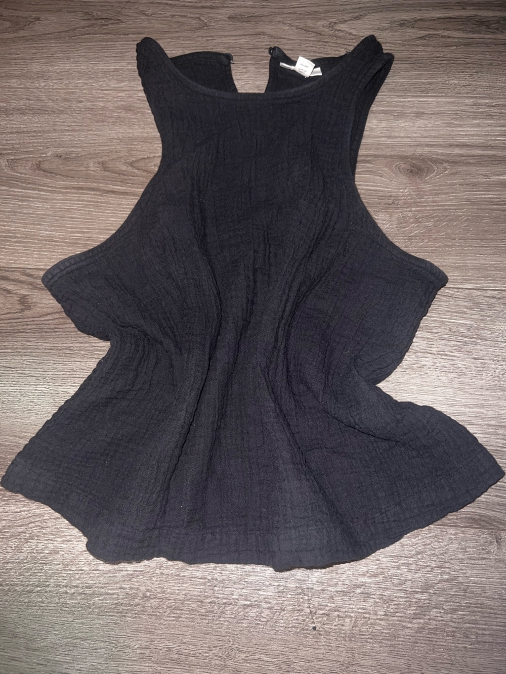 a.n.a Black Textured Sleeveless Tank